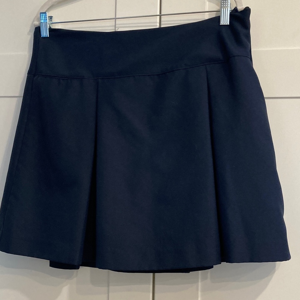 Dennis Uniform Navy Blue Pleated School Skirt Side Zip Pocket Girls Womens